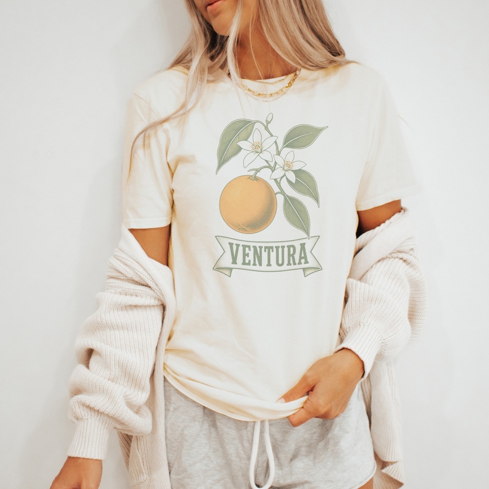 Ventura Woodcut Style Boho Tee